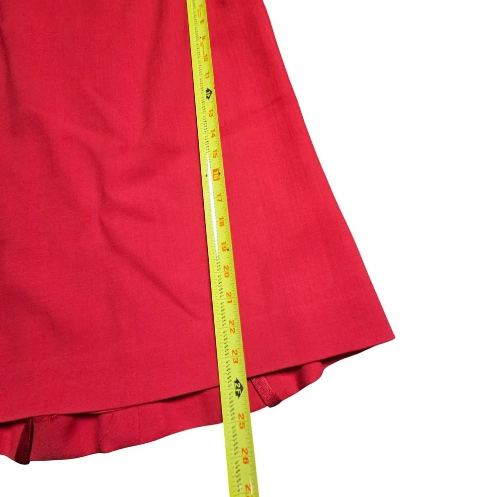 Escada Wool Pencil Skirt Lined Red 34 US 2 Back Zip Red‎ Office Career Casual